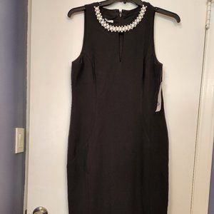 Maggie London Embellished Neckline Black Dress